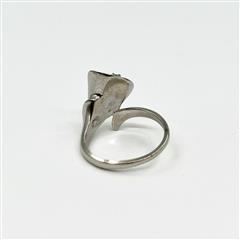 13k Vtg Style Calla Lily Arum Flower Blossom Diamond Ring Size 6.5